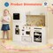Wooden Kids Kitchen Playset with Chalkboard, Ice Maker, Sink & Lighted Microwave